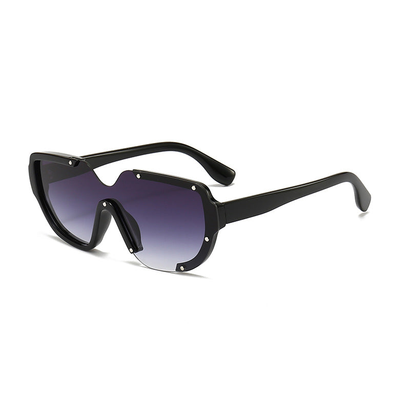 Venta al por mayor PC Gafas de sol unisex de marco grande de una pieza